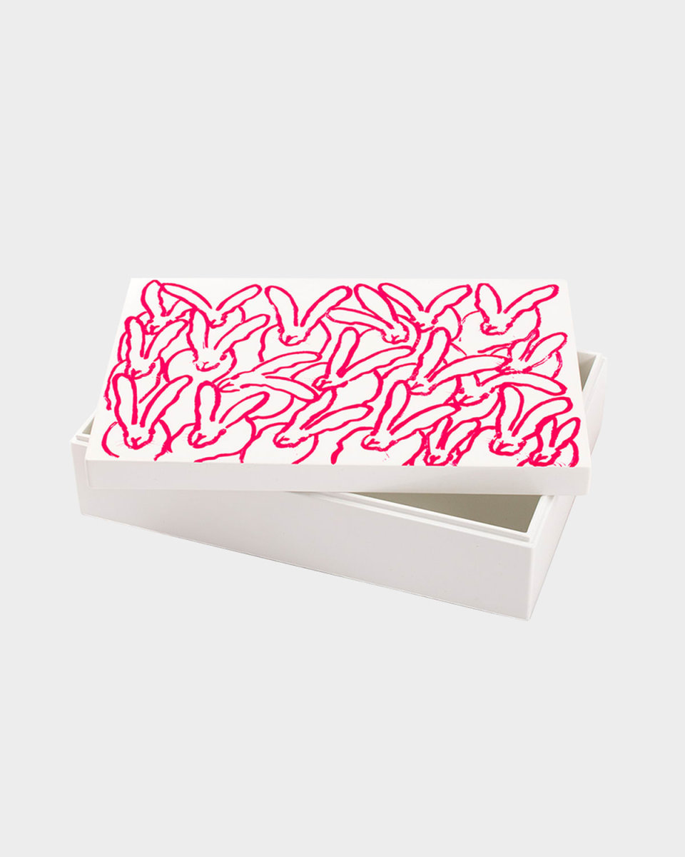 Hutch Treasure Box White with Pink Bunnies